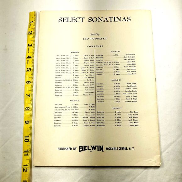 Select Sonatinas for Piano Solo Vol 1 Podolsky Sheet Music Book Classical - Picture 11 of 12